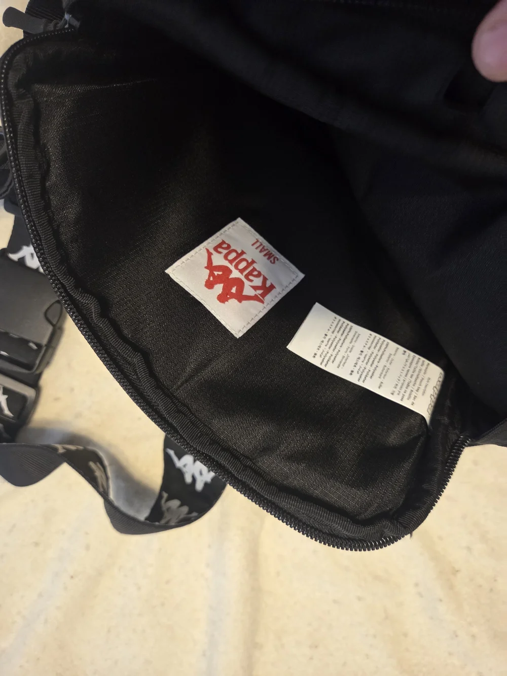 Kappa Black Sling Belt Bag with Logo Strap